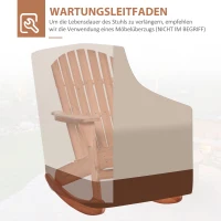 Outsunny Chaise de Jardin Adirondack Chaise Berçante Rocking Chair Mobilier de Jardin Chaise de Balcon Naturel 77 x 94 x 97 cm(m-5)