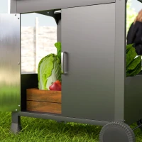 Outsunny 7.5kW Three-Burner Gas BBQ Grill, with See-Through Lid - Black(m-9)