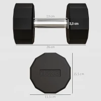 SPORTNOW Peso con mango antideslizante, fitness, deporte en casa, 15 kg, Negro(m-3)