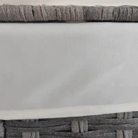 Outsunny Garten- und Hauskorb aus Rattan mit Innenfutter, 57x34x62cm, Grau(m-4)
