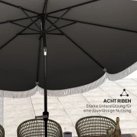 Outsunny Parasol Ø269 cm, Protection UV Parasol octogonal Parasol de balcon Protection solaire pour jardin, Gris foncé(m-4)