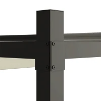 Outsunny Pergola da Giardino 3 x 3 m con Tetto Retrattile e Fissaggio Magnetico, Pergola da Esterno Anti-UV UPF30+, Crema(m-4)