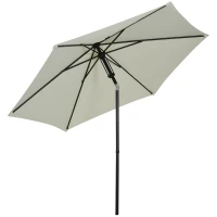 Outsunny Ombrellone da Giardino Inclinabile a Spinta Manuale con Ventilazione in Metallo Poliestere ad Alta Densità 180g/m², Grigio Chiaro(m-1)