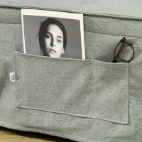 HOMCOM Poltrona chauffeuse convertibile 4 in 1 con schienale reclinabile su 5 posizioni cuscino 180 x 64 x 40 cm grigio chiaro(m-4)