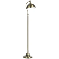 HOMCOM Lampara de Pie Salon Lampara Salon Retro con Pantalla Ajustable Interruptor en el Pie 42x25,5x152 cm tono latón(m-7)