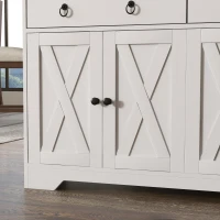 HOMCOM Credenza da Cucina o Salotto in Stile Rurale con 2 Cassetti, 2 Armadi, Ripiani a Diverse Altezze, Bianco(m-3)