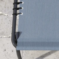 Outsunny Set mit 2 klappbaren Sonnenliegen, verstellbare Rückenlehne in mehreren Positionen, thermoplastischer Stahl, elastische Schnüre, graues Textilene(m-5)