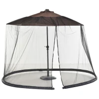 Outsunny Moskitonetz für Sonnenschirm Fliegennetz Mückennetz, Schwarz, Ø3 x H2,3 m(m-11)