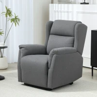HOMCOM Sillón reclinable sillón acolchado ajustable con reposapiés inclinación de 160° aspecto de lino montaje rápido Gris Oscuro(m-4)