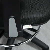 Vinsetto Sedia da Ufficio, Sedia da Scrivania, Sedia per Computer, con Poggiapiedi, Regolabile in Altezza, 59 x 59 x 115 cm, Nero(m-4)