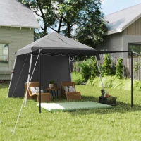 Outsunny Gazebo da giardino 3x3m pop up tenda pieghevole teli parasole aggiuntivi piedi inclinabili sacco di trasporto grigio chiaro(m-2)