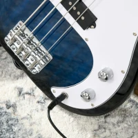 SPORTNOW E-Bass 4-Saiten mit 15W Verstärker, Tasche, Gurt und Plektren, Dunkelblau(m-4)