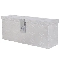 HOMCOM Caja de almacenamiento - caja de herramientas de aluminio - caja de herramientas alu. cierre con llave 50x15,5x20,5 cm(m-5)