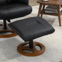 HOMCOM Sillón relax con Otomana Sillón con Reposapiés respaldo ajustable 77x89x110 cm Negro(m-5)
