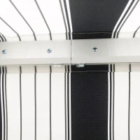 Outsunny Marquesina, Protección Solar, retráctil, con manivela, marco de metal, poliéster, Azul + Blanco, 3,95x2,45x3,50 m(m-4)