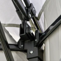 Outsunny Gazebo Pieghevole Pop-Up con Borsa a Rotelle in Acciaio, Tessuto Oxford, Rete, 3.64x3.64x2.94m, Grigio(m-4)