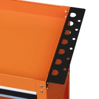DURHAND Werkzeugwagen mit seitlichem Griff, Schublade und 3 Regalen aus Stahl, 82x35x76 cm, Orange(m-3)