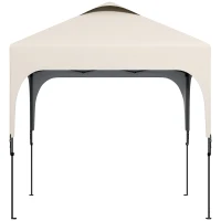Outsunny Carpa 2,5x2,5 m de jardín Pop-up plegable altura ajustable Oxford anti UV50+ estructura de acero bolsa de transporte(m-7)