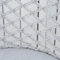 Outsunny Sillón redondo de jardín tipo luna plegable de macramé de algodón y poliéster Gris(m-4)