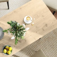 HOMCOM Mesa de comedor plegable mesa extensible 120-160 cm para 6 a 8 personas con patas de acero natural(m-4)