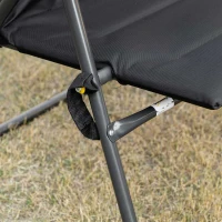 Outsunny Tumbona con reposapiés plegables portable respaldo ajustable cabecero bolsillo trasero integrados tela Oxford 60x73x108 cm(m-5)