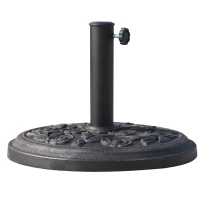 Outsunny Runder Sonnenschirmständer 9 kg Sonnenschirmständer aus Harz Rosenmuster für Terrasse Pool Ø 45,5 x 31 cm Bronze(m-1)