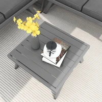 Outsunny Conjunto de salón de jardín en ángulo y convertible 4 piezas con 2 sofás, 1 sillón esquinero y 1 mesa de centro(m-5)