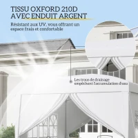 Outsunny Tonnelle Barnum Tente de réception Pliante 3 x 3 x 2,58 m avec fenêtres + Sac de Transport Blanc(m-5)