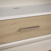 HOMCOM Mobile TV da Parete per TV fino a 50 Pollici con Scomparti Aperti e Armadio con Anta Ribaltabile, Bianco(m-4)