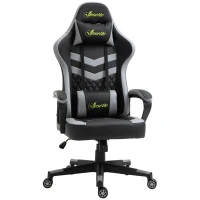 Vinsetto Fauteuil da ufficio gaming sedia gamer poggiatesta e supporto lombare altezza regolabile 61 x 70 x 129 cm nero e bianco(m-1)