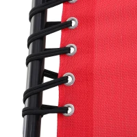Outsunny Tumbona de playa plegable con respaldo inclinable multi-posiciones de acero termoplástico cordones elásticos textilene Rojo(m-4)