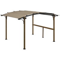 Outsunny Pergola tonnelle de jardín con mostrador techo en forma de arco - marco de aluminio y acero 4x2,6x2,4 m