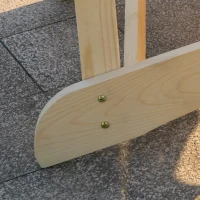 Outsunny Set di 2 Sedie da Giardino con Tavolo e Foro per Ombrellone, in Legno Massello, 170 x 87 x 92 cm, Naturale(m-3)