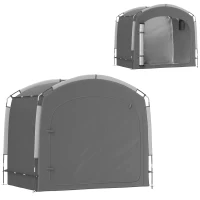 Outsunny Tenda per biciclette rifugio per biciclette portatile per 3-4 biciclette con 2 tasche laterali 205 x 140 x 188 cm grigio scuro(m-5)