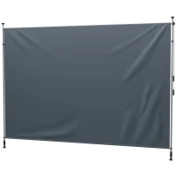 Outsunny Toldo de Brazo Rectráctil Ajustable con Manivela Sin Perforación 350 cm de Ancho Gris Oscuro(m-7)