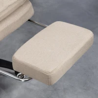 Vinsetto Silla de oficina masajeador con altura ajustable respaldo inclinable reposapiés integrado y control remoto con cable Beige(m-5)