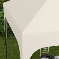 Outsunny Gazebo 2,5 x 2,5 m da Giardino Pop-up Pieghevole con Altezza Regolabile, Sacca per il Trasporto Inclusa, in Oxford Anti-UV50+, Telaio in Acciaio, Beige(m-4)