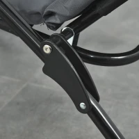 Outsunny Tumbona plegable con respaldo reclinable en 6 posiciones de gran comodidad con colchón + reposabrazos acero poliéster Gris(m-4)