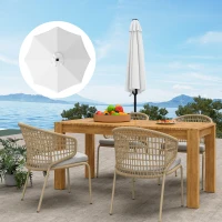Outsunny Ersatzbezug für 3 m Sonnenschirm mit 8 Streben, UV 50+ Polyester, Creme(m-4)