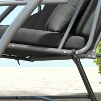 Outsunny Cojín de asiento y respaldo para jardín 170x100x8cm Gris oscuro(m-5)