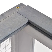 PawHut Casetta per Tartarughe con 2 Spazi, Gabbie per Piccoli Animali, in Legno Massello, 91 x 60,5 x 32 cm, Grigio(m-3)