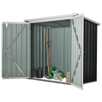 Outsunny 5' x 3' Metal Storage Shed, Garden Tool House with Double Doors for Backyard, Patio(m-14)