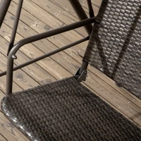 Outsunny Balancelle de Jardin Extérieur de 3 Places avec Auvent Ajustable Siège en Rotin PE et Accoudoirs 167x112x153 cm Marron(m-4)