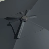 Outsunny Parasol desplazado cuadrado inclinable giratorio 360° con manivela y base de aluminio 3x3x2,6 m Gris oscuro(m-4)