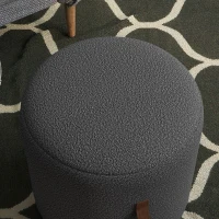 HOMCOM Tabouret, Repose-pieds au design moderne, Gris foncé + Marron(m-5)