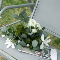 Outsunny Dondolo da Giardino a 3 Posti con Tetto in Metallo, 170 x 110 x 153 cm, Grigio e Argento(m-3)