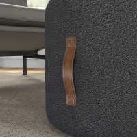 HOMCOM Tabouret, Repose-pieds au design moderne, Gris foncé + Marron(m-4)