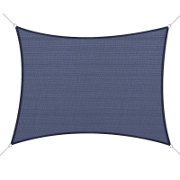 Outsunny Velo Parasole Rettangolare 6 x 4 m in Polietilene ad Alta Densità, Protezione UV, Con Sacca per il Trasporto, Blu