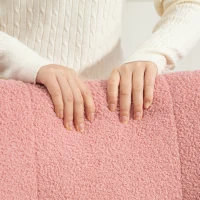 HOMCOM Sillón Mecedora Cubierta Acolchada Relleno Grueso Antideslizante Rosa(m-5)