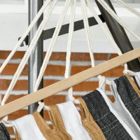 Outsunny Hamaca de jardín plegable tendedero de ropa con soporte curvado en metal epoxi hamaca en pie 1 lugar carga máxima 120 kg(m-4)